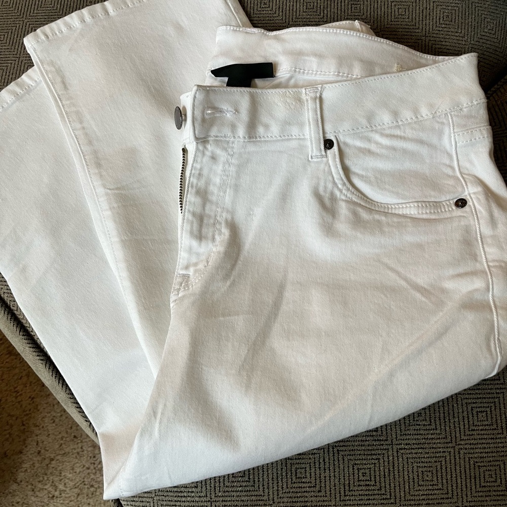 Lane Bryant white denim capris